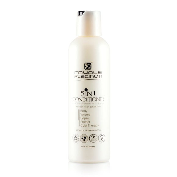 ROYALE PLATINUM 5 IN 1 CONDITIONER-ARGAN OIL-KERATIN-BIOTIN-6.77 fl oz/200ml-NEW - Picture 1 of 4